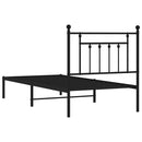vidaXL fekete fém ágykeret fejtámlával 90 x 190 cm