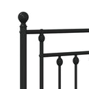 vidaXL fekete fém ágykeret fejtámlával 90 x 190 cm