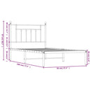 vidaXL fekete fém ágykeret fejtámlával 90 x 190 cm