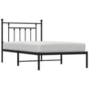 vidaXL fekete fém ágykeret fejtámlával 100 x 190 cm