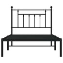 vidaXL fekete fém ágykeret fejtámlával 100 x 190 cm