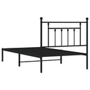 vidaXL fekete fém ágykeret fejtámlával 100 x 190 cm