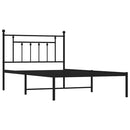 vidaXL fekete fém ágykeret fejtámlával 100 x 200 cm