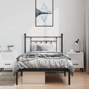 vidaXL fekete fém ágykeret fejtámlával 100 x 200 cm