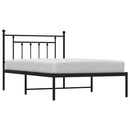 vidaXL fekete fém ágykeret fejtámlával 100 x 200 cm