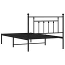 vidaXL fekete fém ágykeret fejtámlával 100 x 200 cm