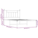 vidaXL fekete fém ágykeret fejtámlával 100 x 200 cm