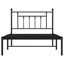 vidaXL fekete fém ágykeret fejtámlával 107 x 203 cm
