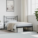 vidaXL fekete fém ágykeret fejtámlával 107 x 203 cm