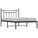 vidaXL fekete fém ágykeret fejtámlával 107 x 203 cm