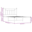 vidaXL fekete fém ágykeret fejtámlával 107 x 203 cm