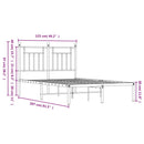 vidaXL fekete fém ágykeret fejtámlával 120 x 200 cm