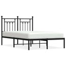 vidaXL fekete fém ágykeret fejtámlával 135 x 190 cm
