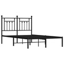 vidaXL fekete fém ágykeret fejtámlával 135 x 190 cm