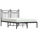 vidaXL fekete fém ágykeret fejtámlával 135 x 190 cm