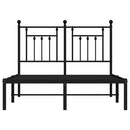 vidaXL fekete fém ágykeret fejtámlával 135 x 190 cm