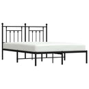 vidaXL fekete fém ágykeret fejtámlával 140 x 190 cm
