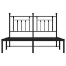 vidaXL fekete fém ágykeret fejtámlával 140 x 190 cm