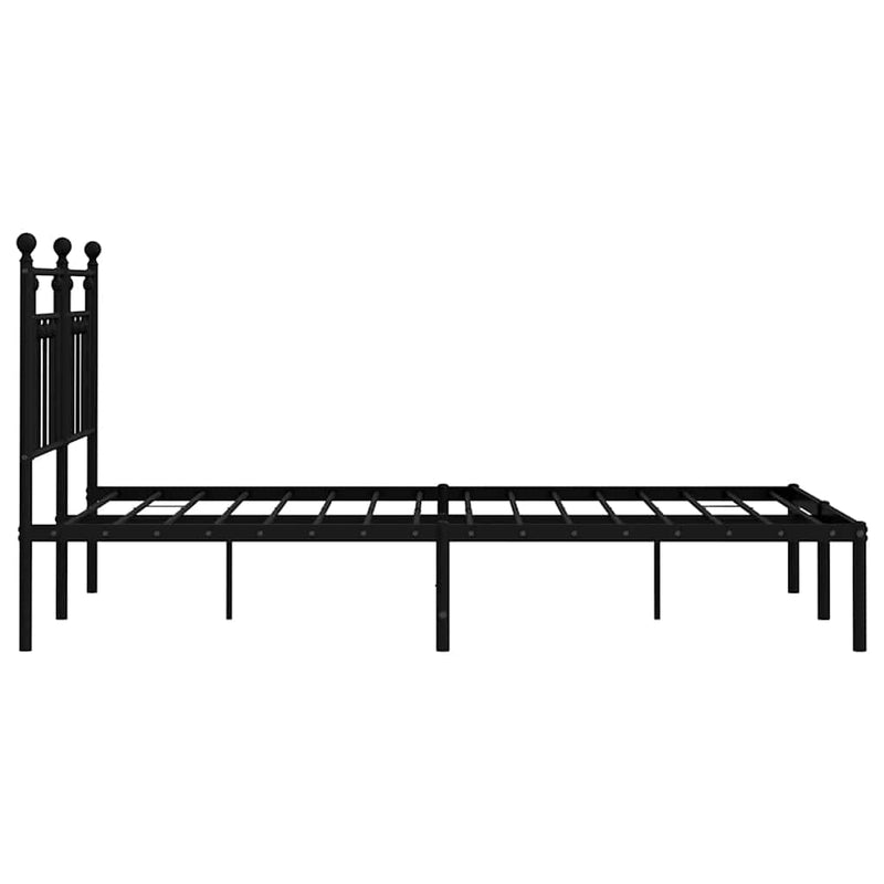 vidaXL fekete fém ágykeret fejtámlával 150 x 200 cm