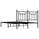 vidaXL fekete fém ágykeret fejtámlával 150 x 200 cm