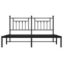 vidaXL fekete fém ágykeret fejtámlával 183 x 213 cm