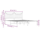 vidaXL fekete fém ágykeret fejtámlával 183 x 213 cm