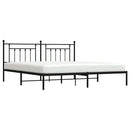 vidaXL fekete fém ágykeret fejtámlával 193 x 203 cm