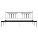 vidaXL fekete fém ágykeret fejtámlával 193 x 203 cm
