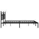 vidaXL fekete fém ágykeret fejtámlával 193 x 203 cm