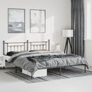 vidaXL fekete fém ágykeret fejtámlával 193 x 203 cm