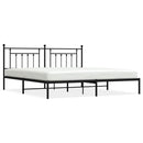 vidaXL fekete fém ágykeret fejtámlával 200 x 200 cm