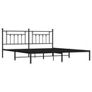 vidaXL fekete fém ágykeret fejtámlával 200 x 200 cm