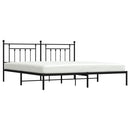 vidaXL fekete fém ágykeret fejtámlával 200 x 200 cm