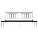 vidaXL fekete fém ágykeret fejtámlával 200 x 200 cm