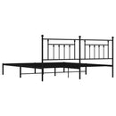 vidaXL fekete fém ágykeret fejtámlával 200 x 200 cm