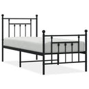 vidaXL fekete fém ágykeret fej- és lábtámlával 75 x 190 cm