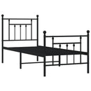 vidaXL fekete fém ágykeret fej- és lábtámlával 75 x 190 cm