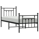 vidaXL fekete fém ágykeret fej- és lábtámlával 75 x 190 cm
