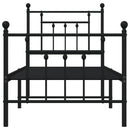 vidaXL fekete fém ágykeret fej- és lábtámlával 75 x 190 cm