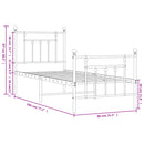vidaXL fekete fém ágykeret fej- és lábtámlával 75 x 190 cm