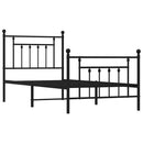 vidaXL fekete fém ágykeret fej- és lábtámlával 80 x 200 cm