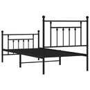 vidaXL fekete fém ágykeret fej- és lábtámlával 80 x 200 cm