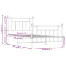vidaXL fekete fém ágykeret fej- és lábtámlával 80 x 200 cm