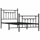 vidaXL fekete fém ágykeret fej- és lábtámlával 90 x 190 cm