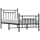 vidaXL fekete fém ágykeret fej- és lábtámlával 90 x 200 cm