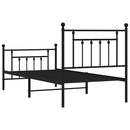vidaXL fekete fém ágykeret fej- és lábtámlával 90 x 200 cm