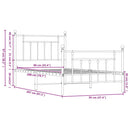 vidaXL fekete fém ágykeret fej- és lábtámlával 90 x 200 cm