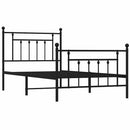 vidaXL fekete fém ágykeret fej- és lábtámlával 100 x 190 cm