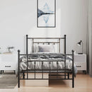 vidaXL fekete fém ágykeret fej- és lábtámlával 100 x 190 cm