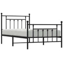 vidaXL fekete fém ágykeret fej- és lábtámlával 100 x 190 cm